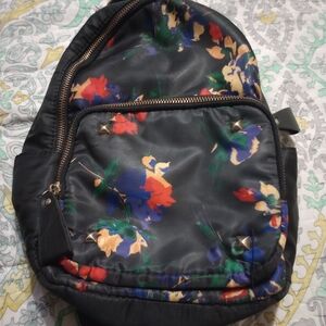 Floral Black Mini Backpack